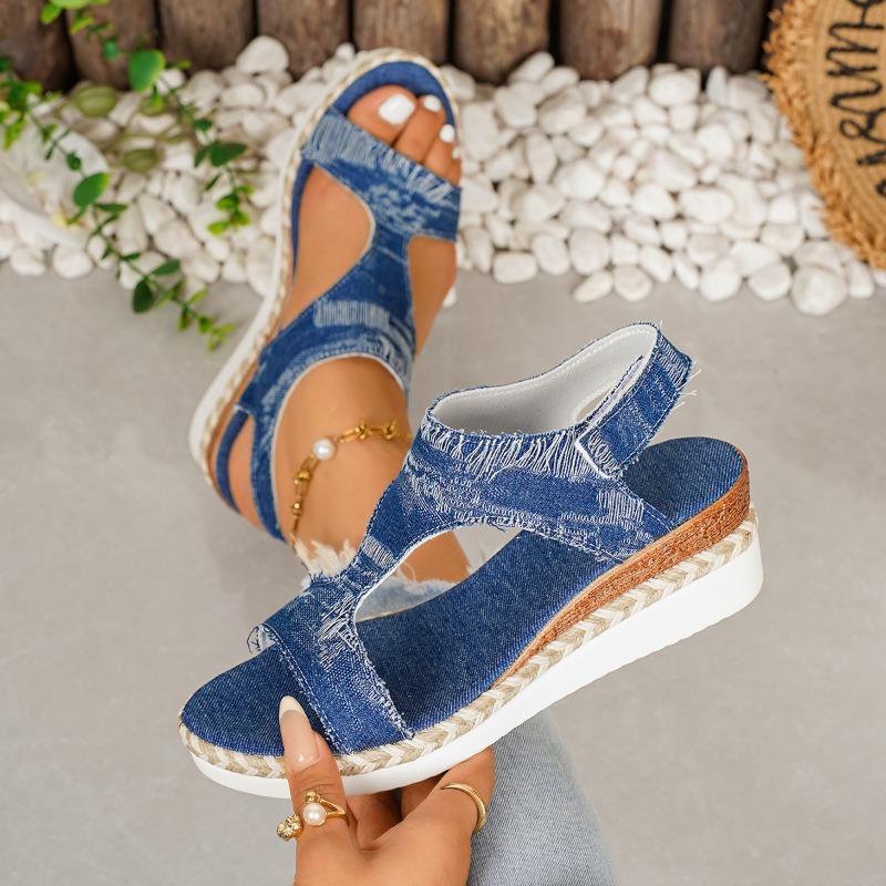 Women Shoes Wedges - Summer New Simple Style Hollow Wedge