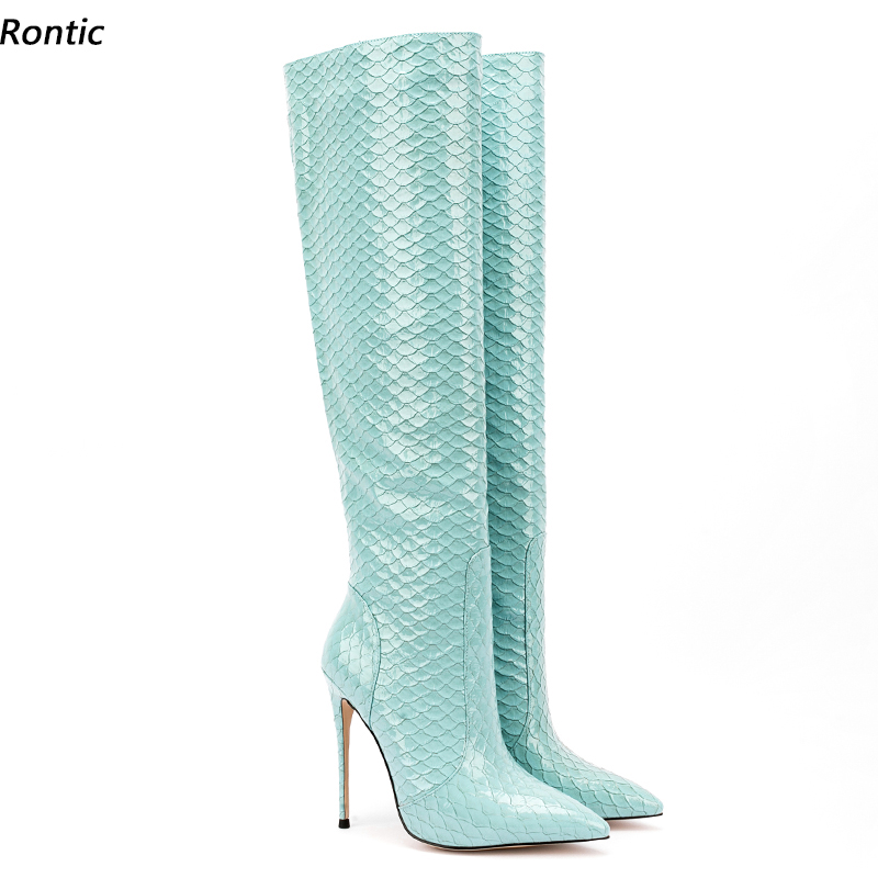 Zip Up Boots Short - Rontic Women Winter Knee High Boots