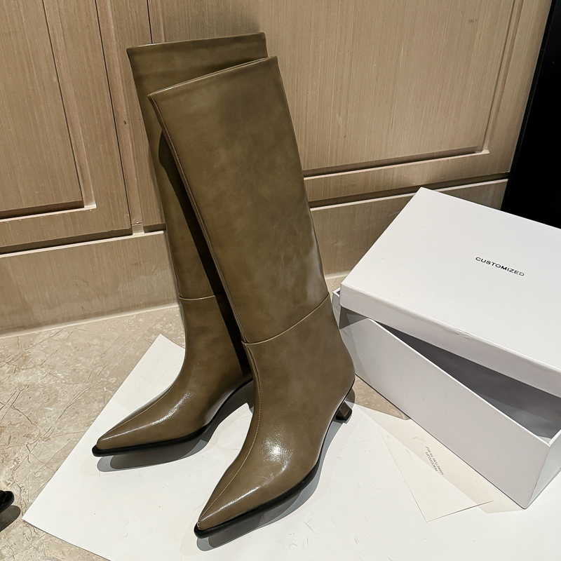 QUTAA Fashion News Women Knee  - Women'S Shoes Kitten Heels 评论和价格