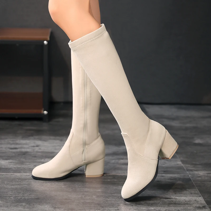 Winter Women Knee High Boots A - Zip Up Boots Short 评论和价格