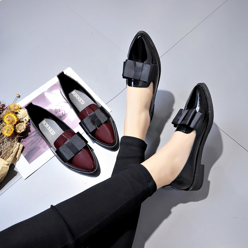 Black/ Wine Red Patent Leather - Women Shoes Formal 评论和价格