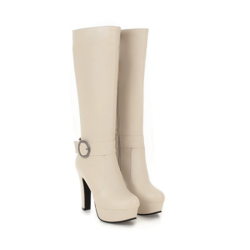 Knee High Boots Women Fashion  - Zip Up Boots Short 评论和价格