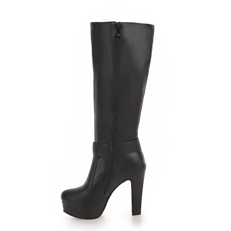 Knee High Boots Women Fashion  - Zip Up Boots Short 评论和价格