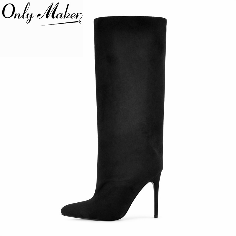 Onlymaker Black Faux Suede Kne - Women Shoes Formal 评论和价格