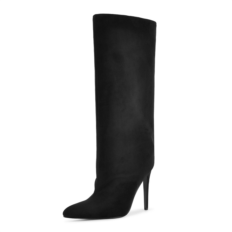 Onlymaker Black Faux Suede Kne - Women Shoes Formal 评论和价格