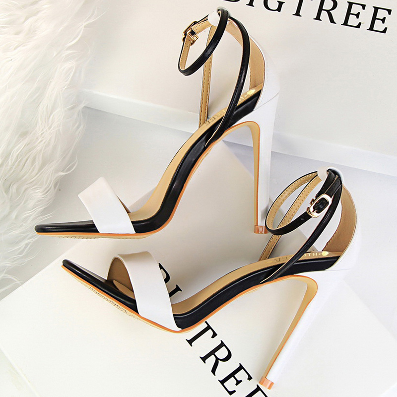 Women Black-White Concise Leat - Women Shoes Formal 评论和价格