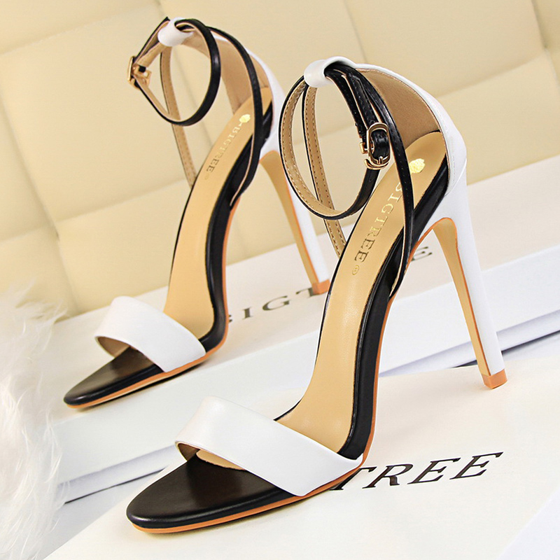 Women Black-White Concise Leat - Women Shoes Formal 评论和价格