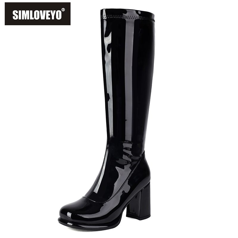 SIMLOVEYO Sexy Female Knee Boo - Zip Up Boots Short 评论和价格