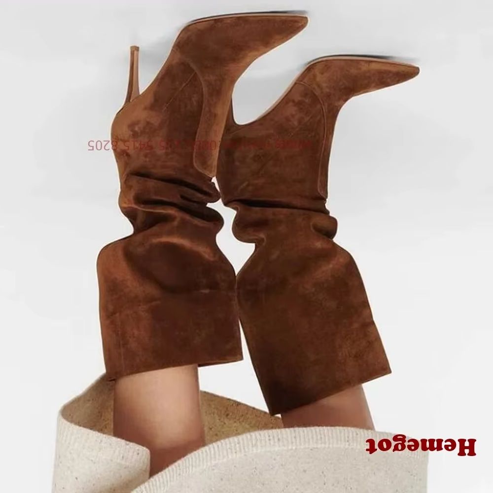 Vegan Suede Wide Calf Knee Hig - Women'S Shoes Vegan 评论和价格